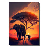 tableau éléphant couleur