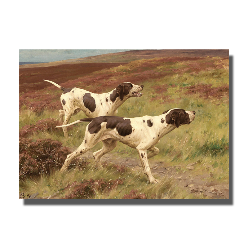 tableau chien chasse