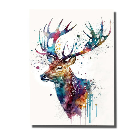 tableau cerf pop art