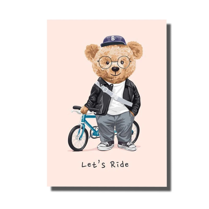 tableau avec ours en peluche
