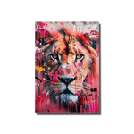 toile lion coloré