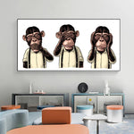 cadre décoration les 3 singes