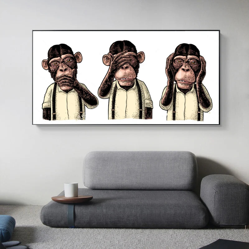 cadre mural les 3 singes