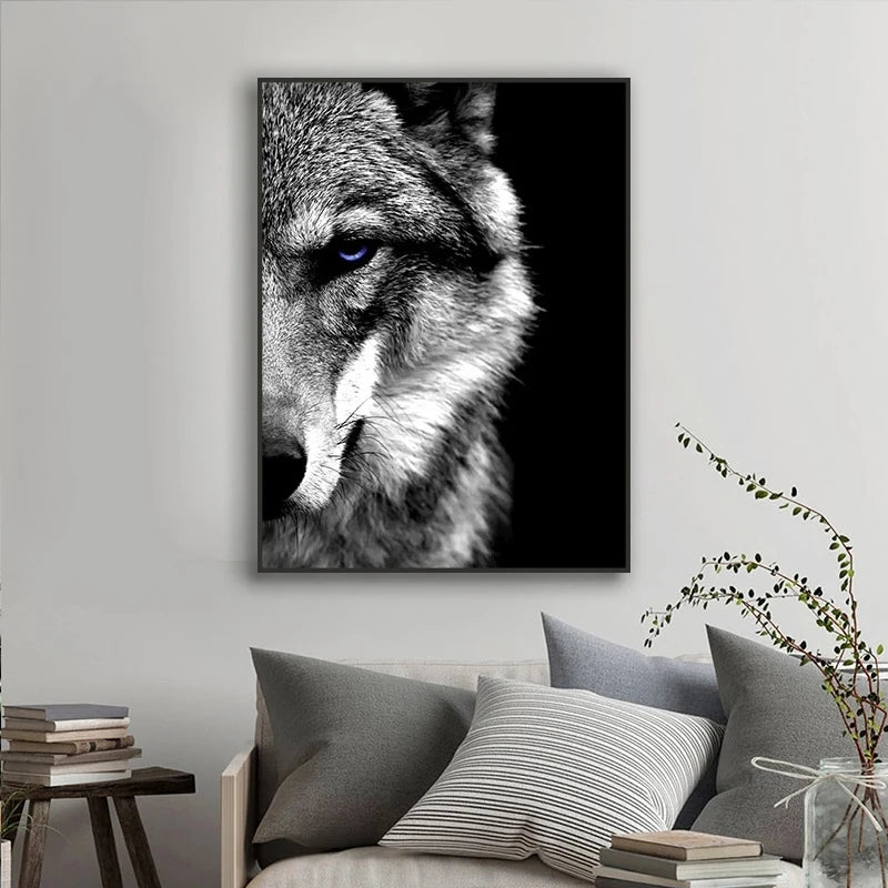 toile décorative loup