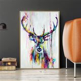 illustration cerf coloré