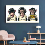 décoration murale tableau trois singes