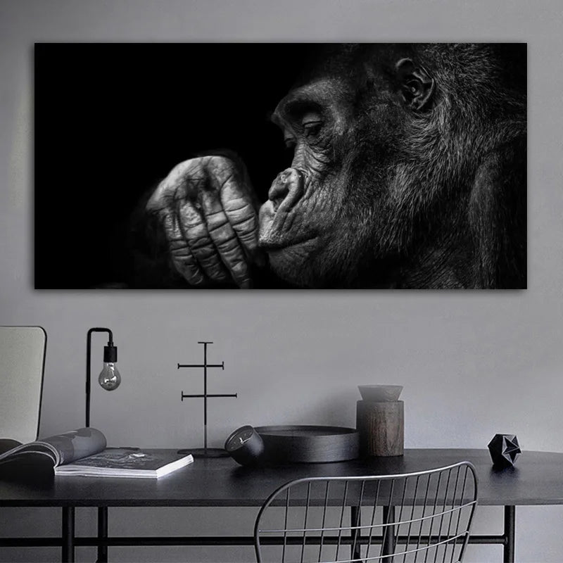 tableau gorille noir