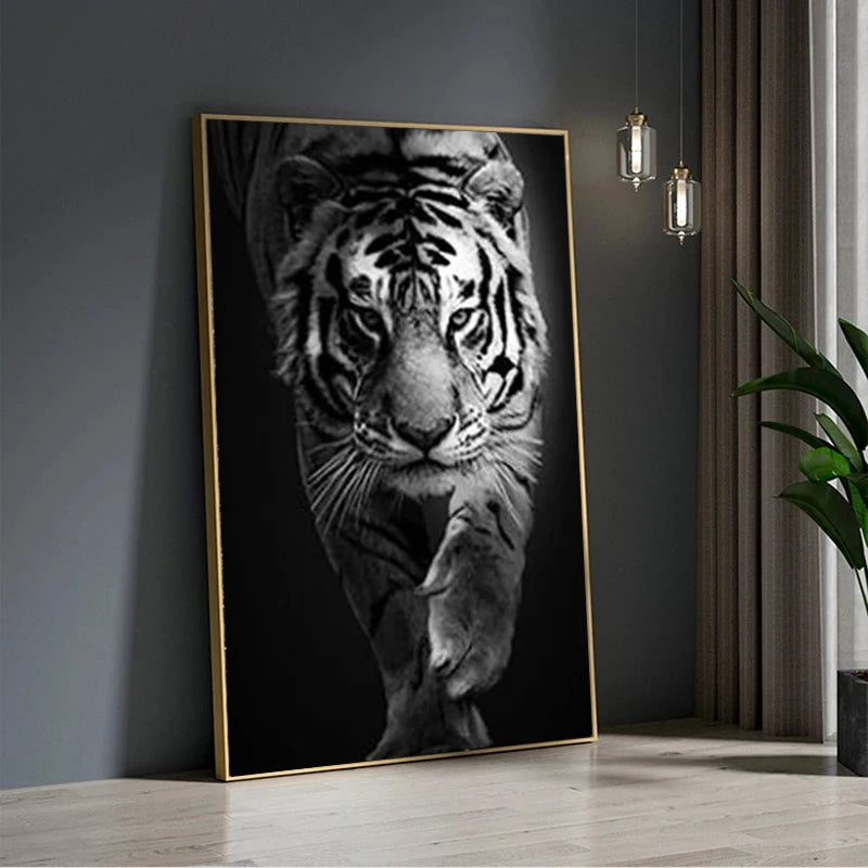 cadre tigre noir et blanc