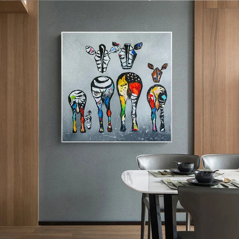 tableau zebre peinture