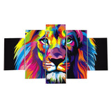 tableau lion coloré