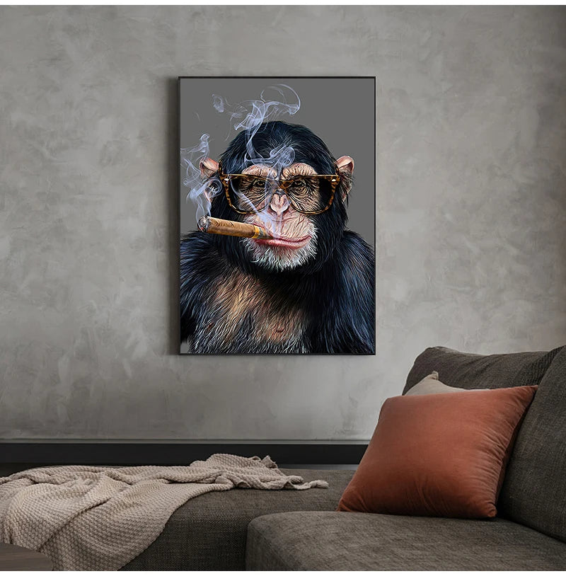 tableau singe cigare