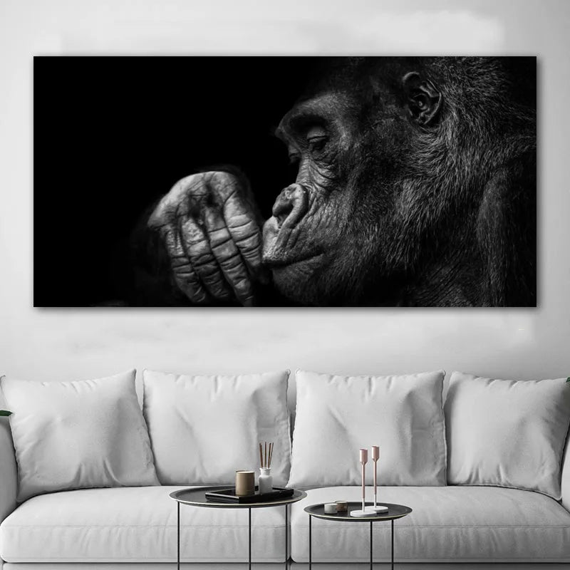 tableau gorille noir