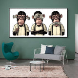 cadre représentant les 3 singes sages