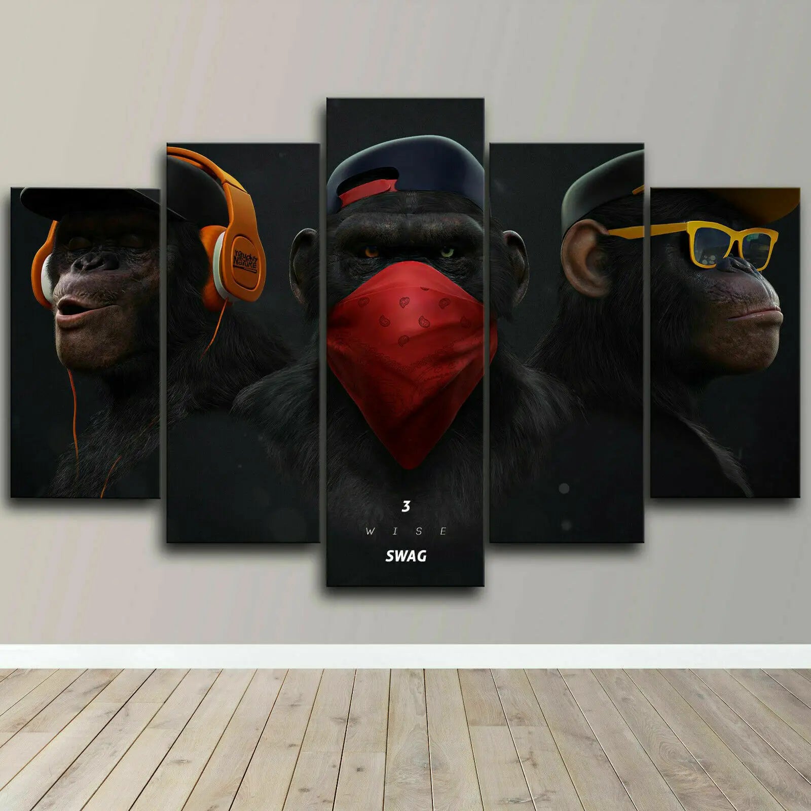 tableau 3 singes swag