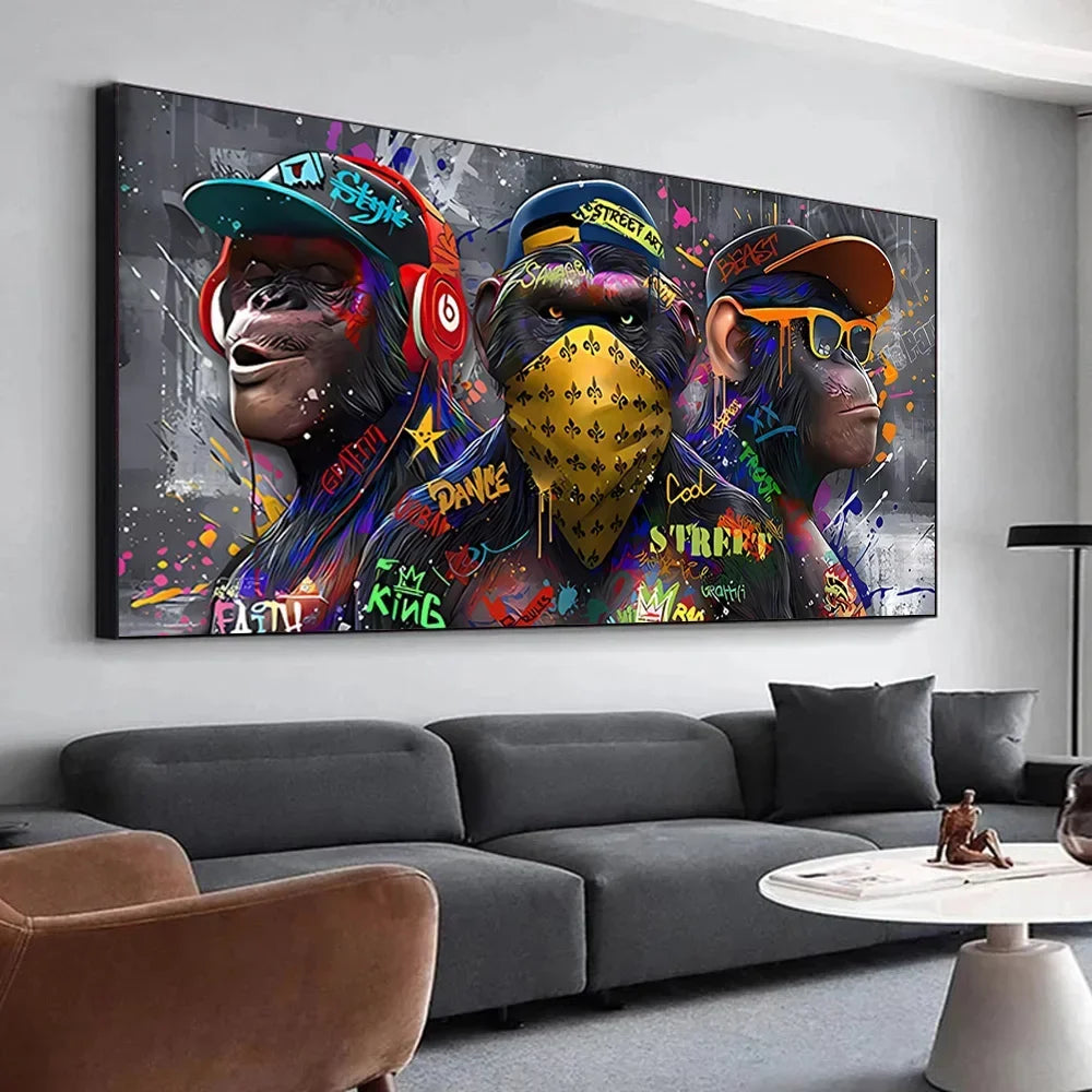 tableau singe street art