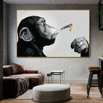 cadre singe qui fume