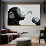 cadre singe qui fume