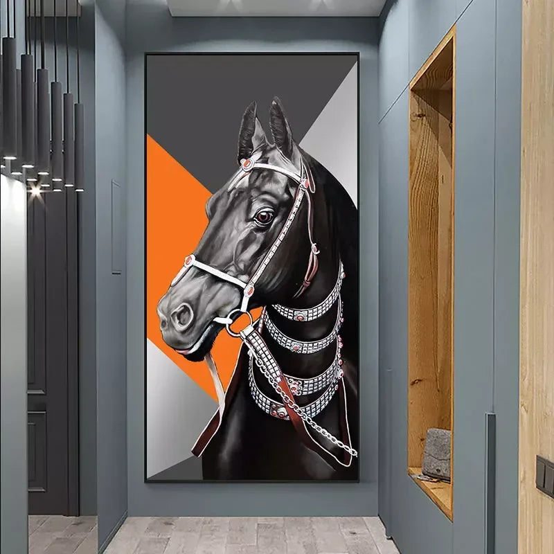tableau cheval noir