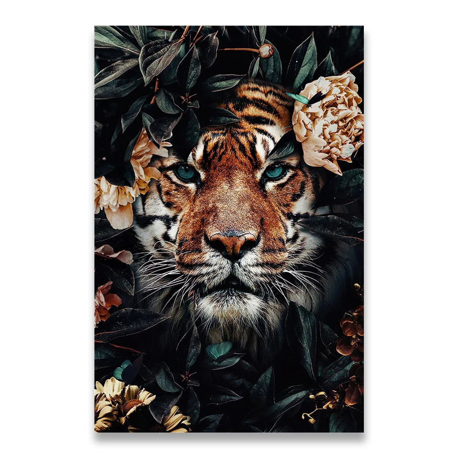 tableau avec un tigre