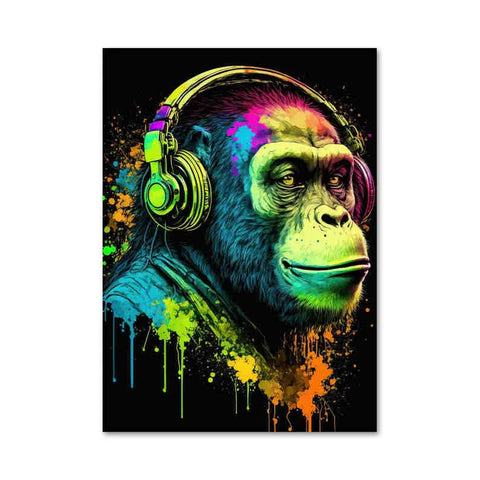 cadre singe multicolore