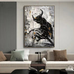 art mural taureau peinture