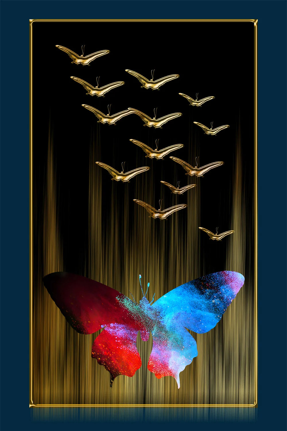 tableau avec ailes de papillon