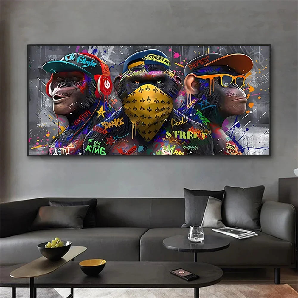 tableau singe street art
