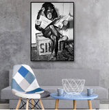 tableau ancien avec un singe