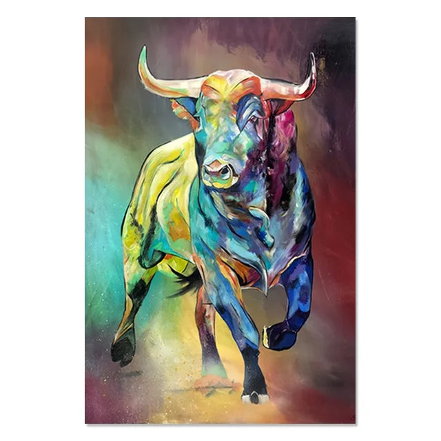 tableau taureau coloré
