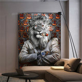 tableau moderne lion