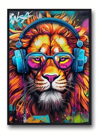 tableau de lion en couleur