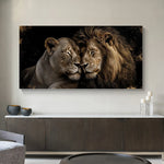 toile lion et lionne