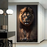 oeuvre d'art lion grand format