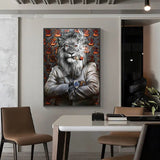 tableau moderne lion