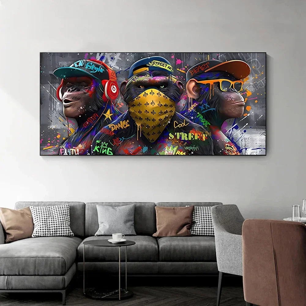 tableau singe street art