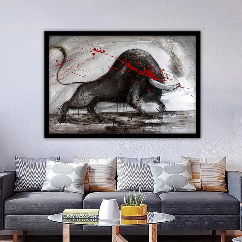 tableau décoratif taureau contemporain