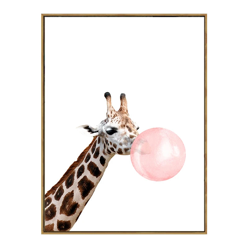 tableau girafe chewing gum