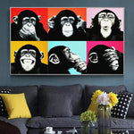 toile les 3 singes de la sagesse