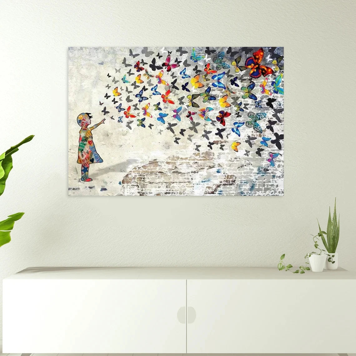 tableau décoratif papillons colorés