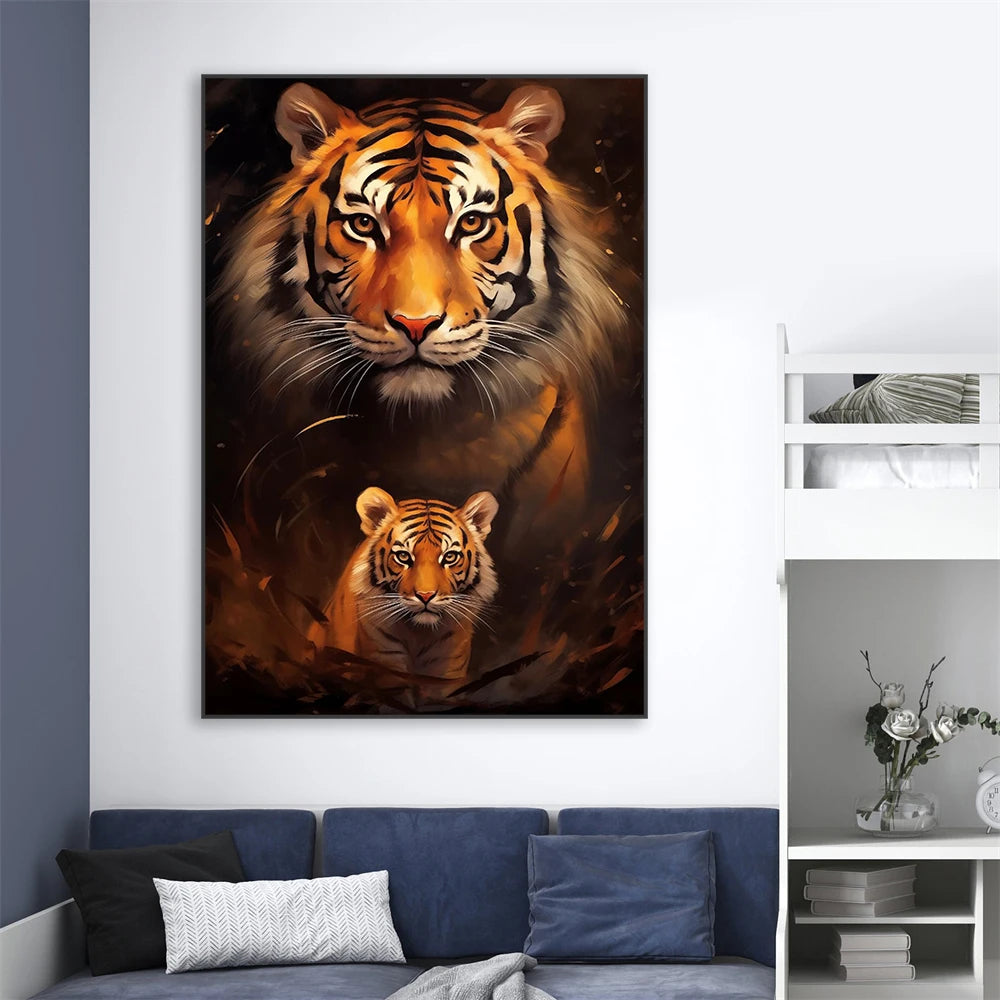 art mural tigre couleur