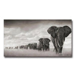 tableau éléphant noir et blanc