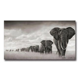 tableau éléphant noir et blanc