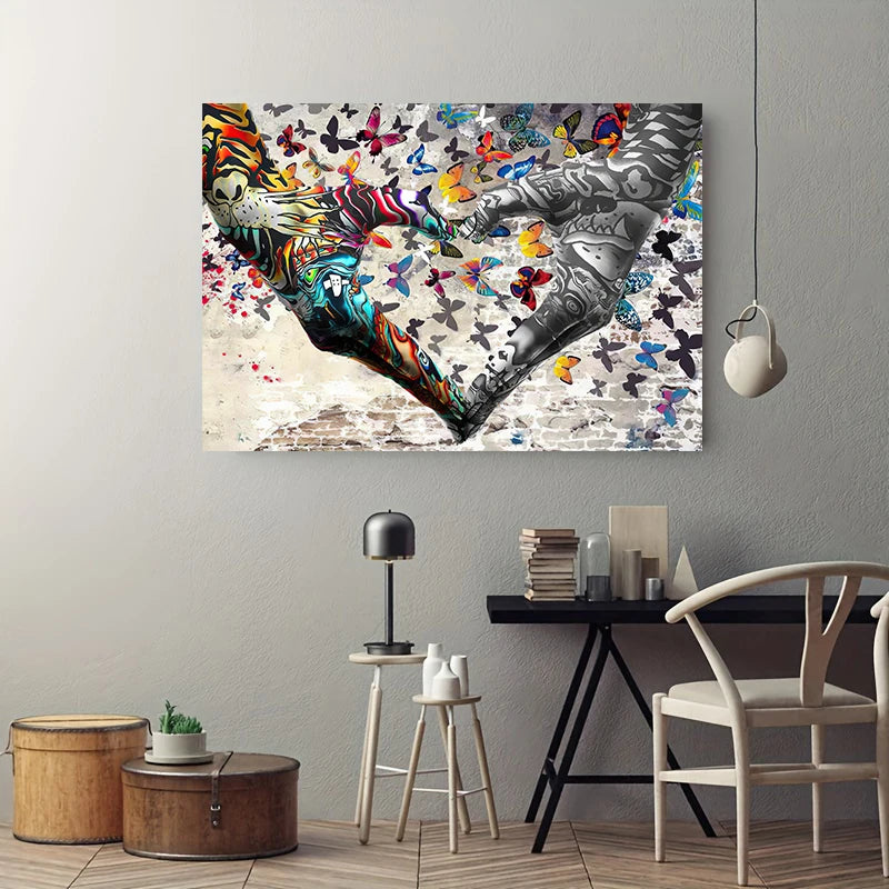 tableau artistique coeur papillon