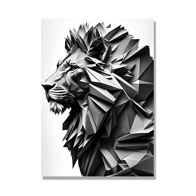 tableau abstrait lion