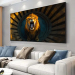 tableau lion décoratif
