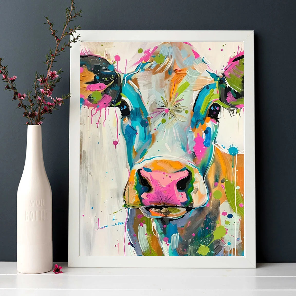 tableau vache peinture