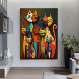 tableau décoratif chat aux couleurs vives