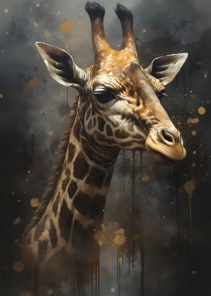 tableau peinture girafe