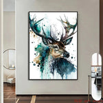 tableau avec tete de cerf