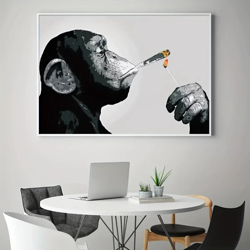cadre singe qui fume